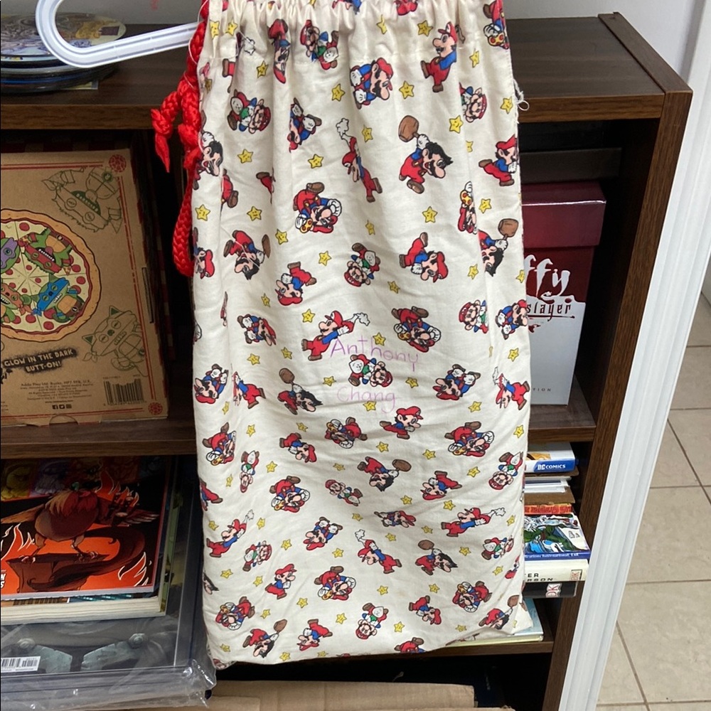 Vintage Super Mario Drawstring Cloth Bag Pouch Nintendo